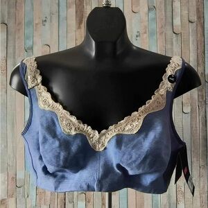 Ti Voglio Cotton wirefree bra with lace trim